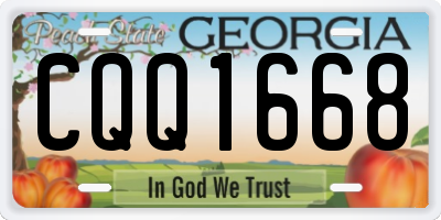 GA license plate CQQ1668