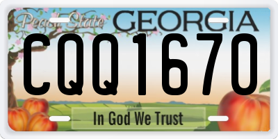 GA license plate CQQ1670