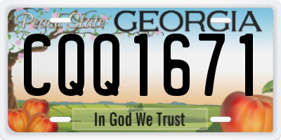 GA license plate CQQ1671
