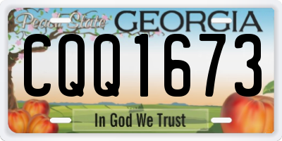 GA license plate CQQ1673