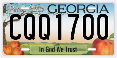GA license plate CQQ1700