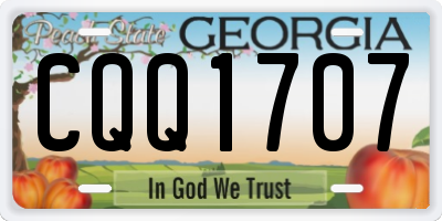 GA license plate CQQ1707