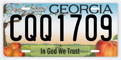 GA license plate CQQ1709