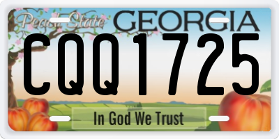 GA license plate CQQ1725