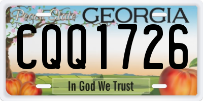 GA license plate CQQ1726