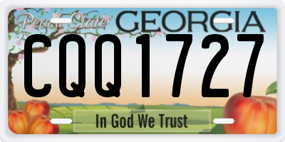 GA license plate CQQ1727