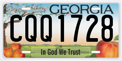GA license plate CQQ1728
