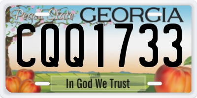 GA license plate CQQ1733