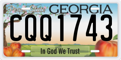 GA license plate CQQ1743