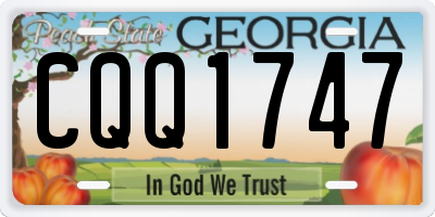 GA license plate CQQ1747