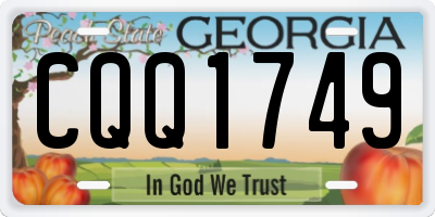 GA license plate CQQ1749