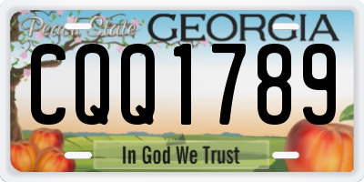 GA license plate CQQ1789
