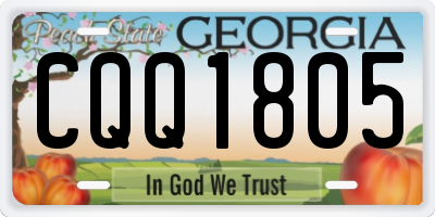 GA license plate CQQ1805