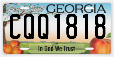 GA license plate CQQ1818