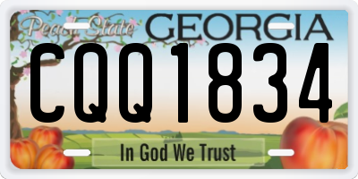 GA license plate CQQ1834