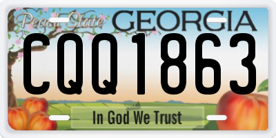 GA license plate CQQ1863