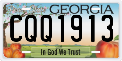 GA license plate CQQ1913