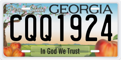 GA license plate CQQ1924