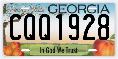 GA license plate CQQ1928