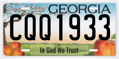 GA license plate CQQ1933