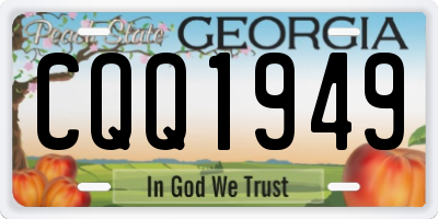 GA license plate CQQ1949