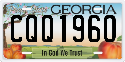 GA license plate CQQ1960
