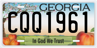 GA license plate CQQ1961