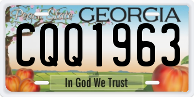 GA license plate CQQ1963
