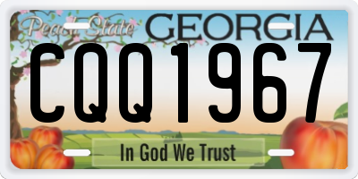 GA license plate CQQ1967