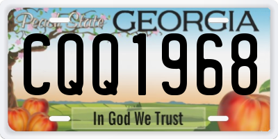 GA license plate CQQ1968