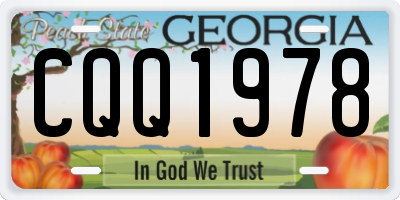 GA license plate CQQ1978