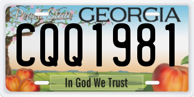 GA license plate CQQ1981
