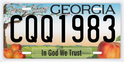 GA license plate CQQ1983
