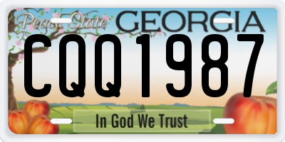 GA license plate CQQ1987