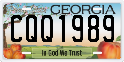 GA license plate CQQ1989
