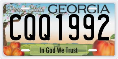 GA license plate CQQ1992