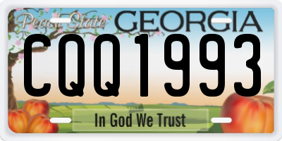 GA license plate CQQ1993