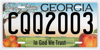 GA license plate CQQ2003