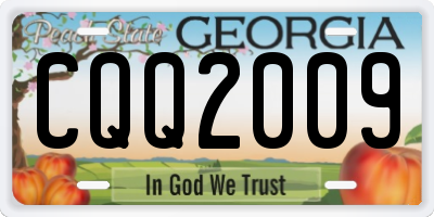 GA license plate CQQ2009