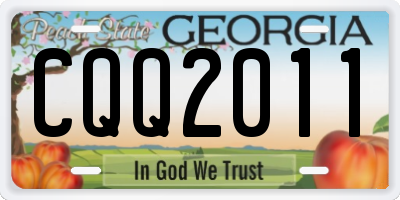 GA license plate CQQ2011