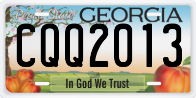 GA license plate CQQ2013