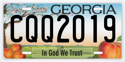 GA license plate CQQ2019