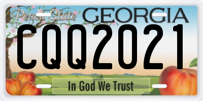 GA license plate CQQ2021