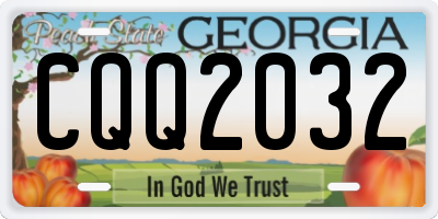 GA license plate CQQ2032