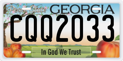 GA license plate CQQ2033