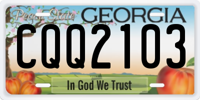 GA license plate CQQ2103