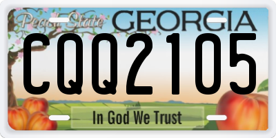 GA license plate CQQ2105