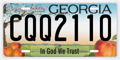 GA license plate CQQ2110