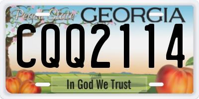 GA license plate CQQ2114