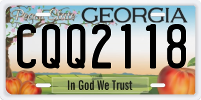 GA license plate CQQ2118